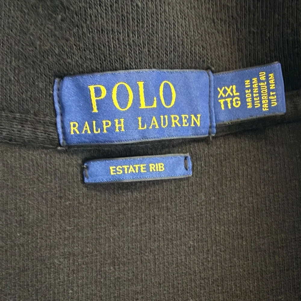 Polo Ralph Lauren Black Estate Rib Quarter Zip Pullover Sweater‎ Black XXL